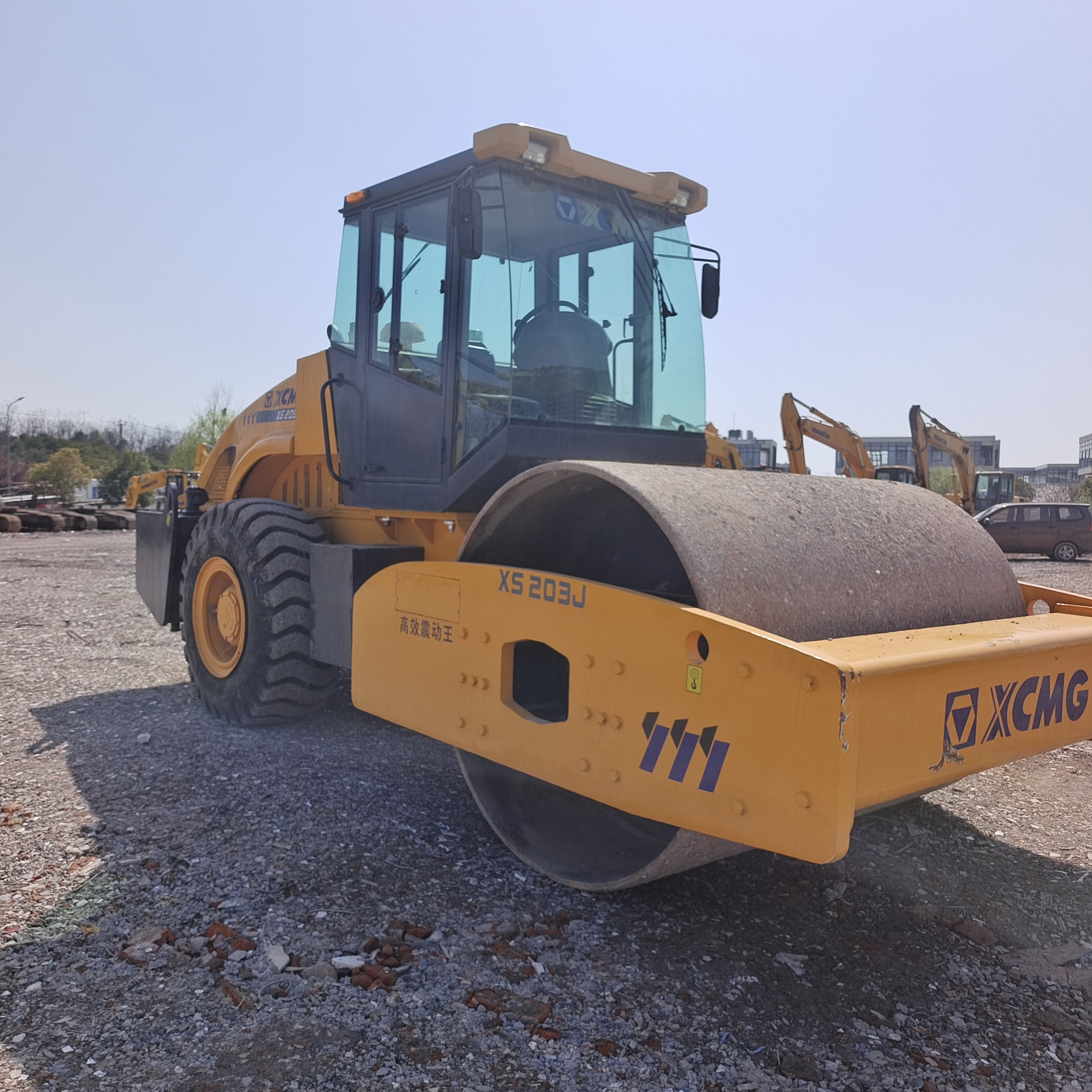 Máquina Compactadora de Acero XCMG Usada Xs203j China 18 Tonelada Rodillo Vibratorio de Tambor Simple de Segunda Mano