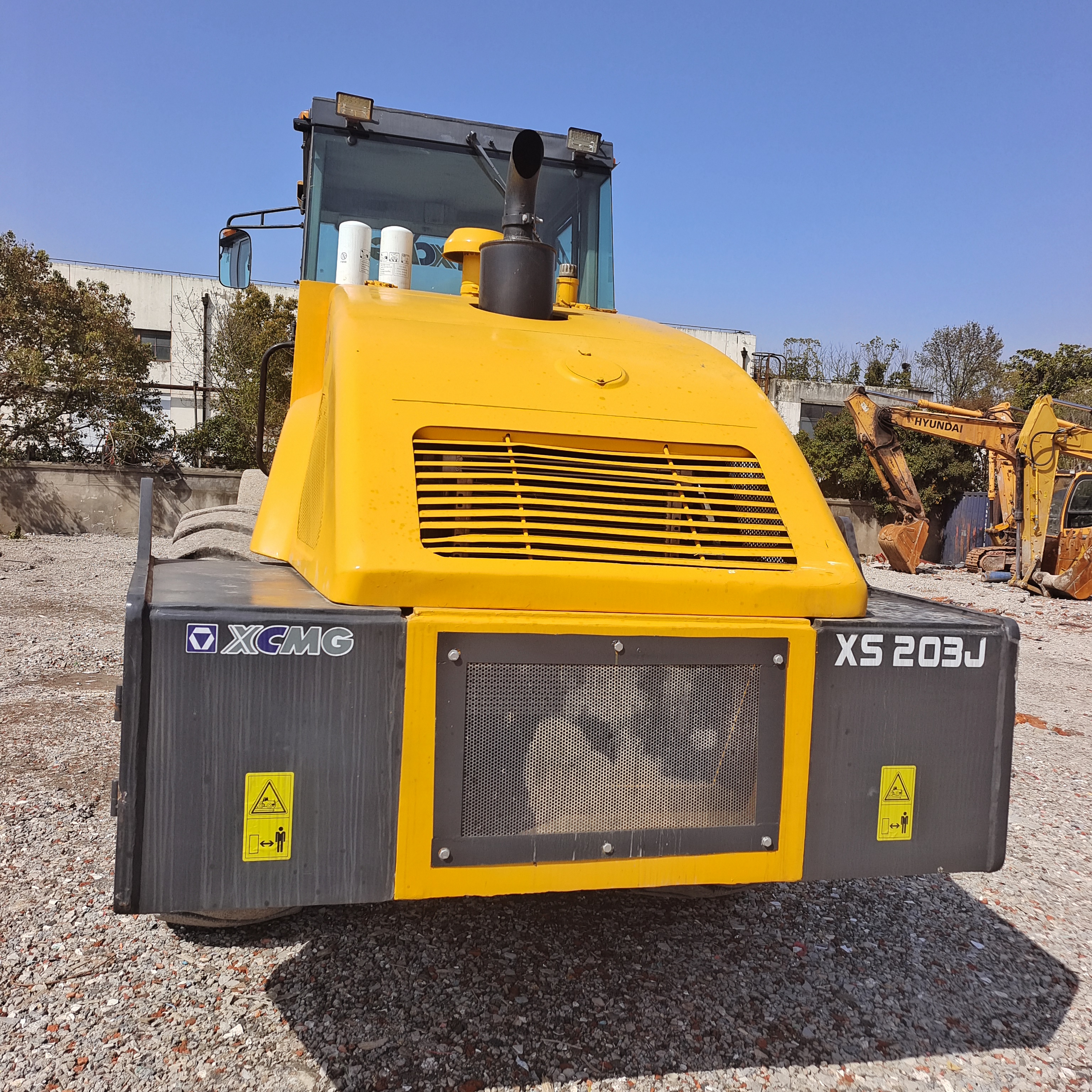 Máquina Compactadora de Acero XCMG Usada Xs203j China 18 Tonelada Rodillo Vibratorio de Tambor Simple de Segunda Mano