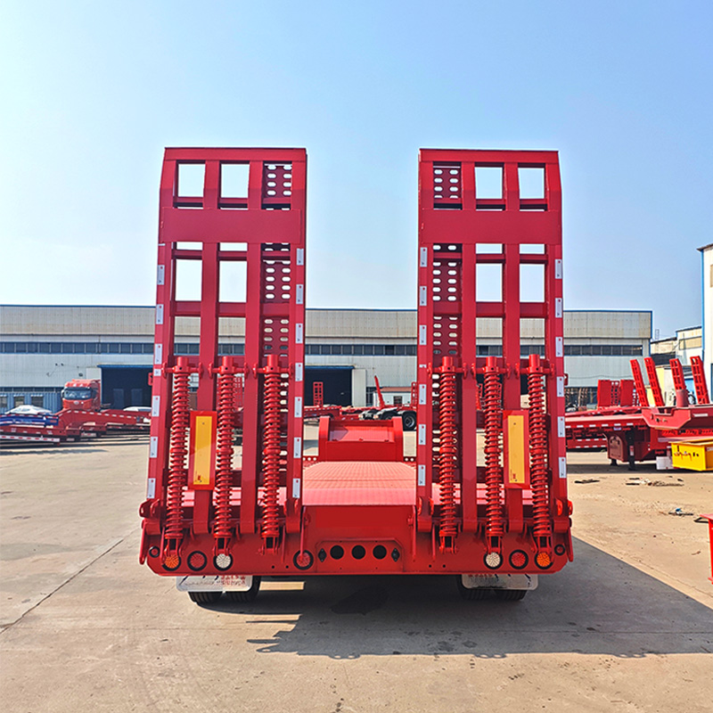 Heavy Duty 3 Axles Lowboy Trailer, Q345 Steel For Africa