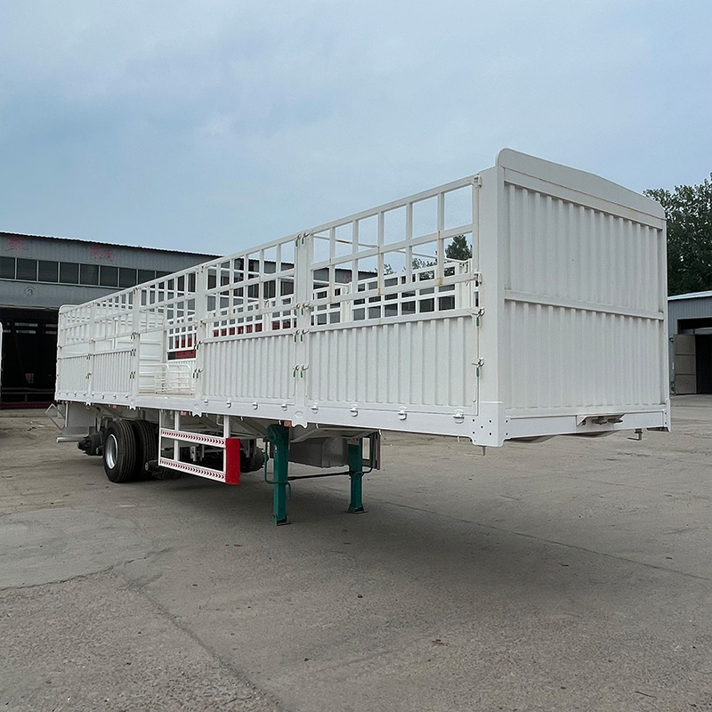 Trailer de valla de 4 ejes de alta resistencia para exportación directa de fábrica