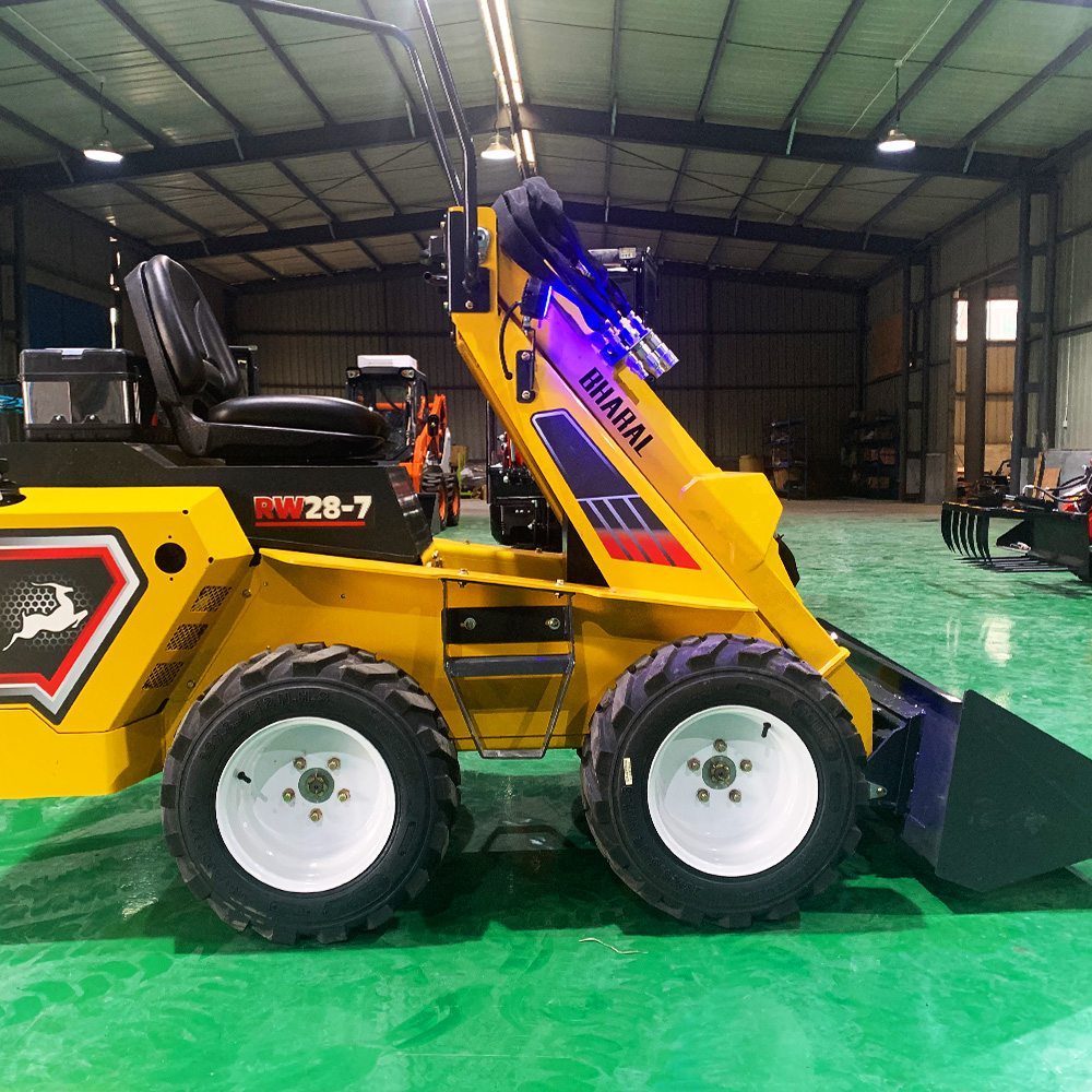 Compact RW28-7 Skid Steer Loader 1050kg Operating Weight 4.3in Touchscreen Narrow Space Municipal Snow Clearing Farm Loading Equipment Factory Supply