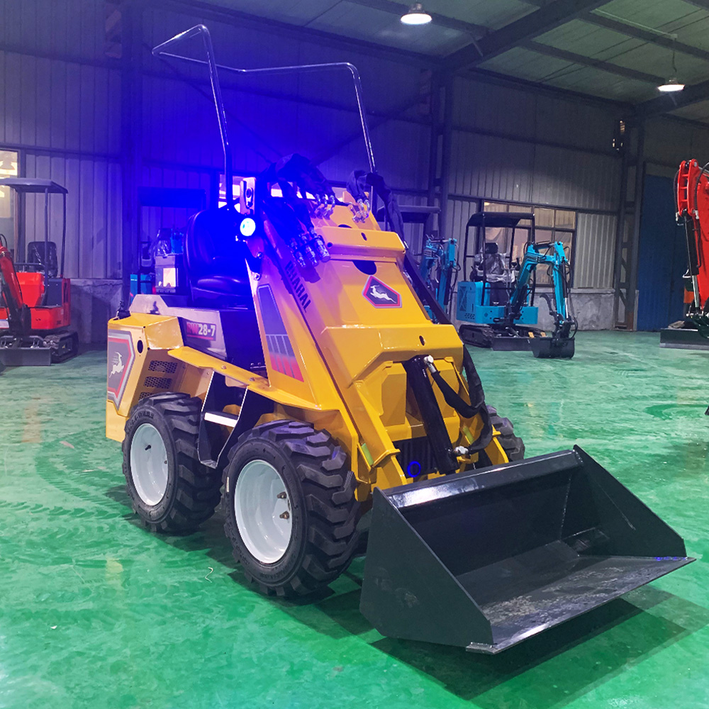 Compact RW28-7 Skid Steer Loader 1050kg Operating Weight 4.3in Touchscreen Narrow Space Municipal Snow Clearing Farm Loading Equipment Factory Supply
