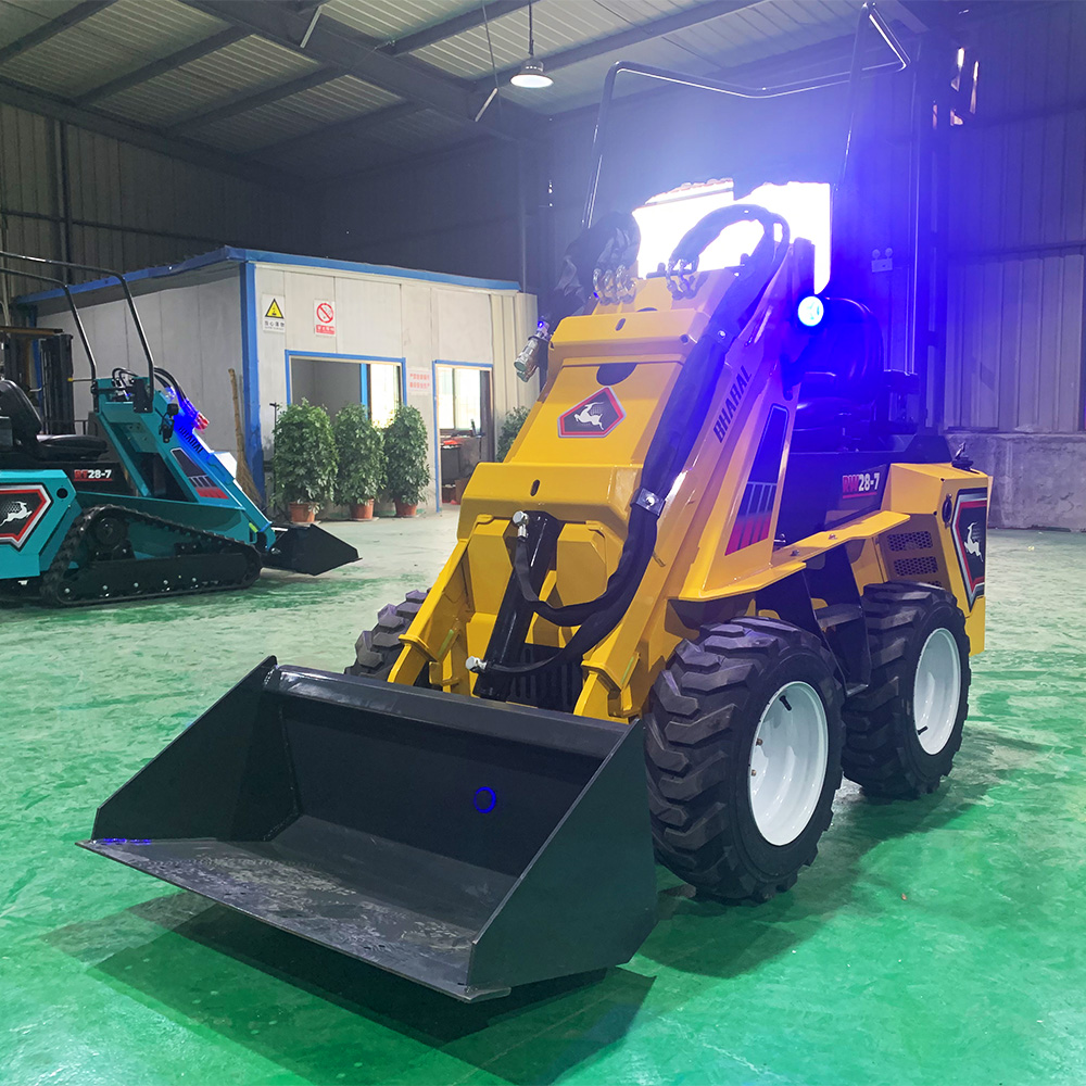 Compact RW28-7 Skid Steer Loader 1050kg Operating Weight 4.3in Touchscreen Narrow Space Municipal Snow Clearing Farm Loading Equipment Factory Supply
