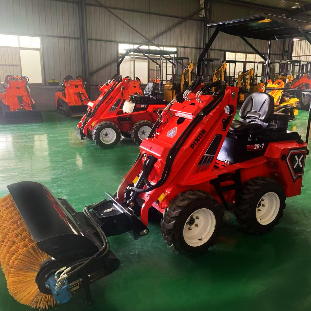 Narrow Working Site Mini RW28‑7 Skid Steer Loader 4.3 Inch Touch Screen Control System Support Simultaneous Operation Of Multiple Attachments Factory Supply