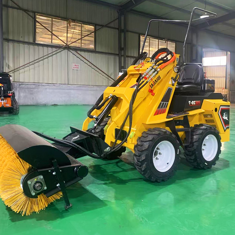 RW28‑7 Skid Steer Loader Equipped With 23*8.5‑12 Vacuum Tire Mechanical Control Compact Frame For Yard Alley Indoor Construction Work