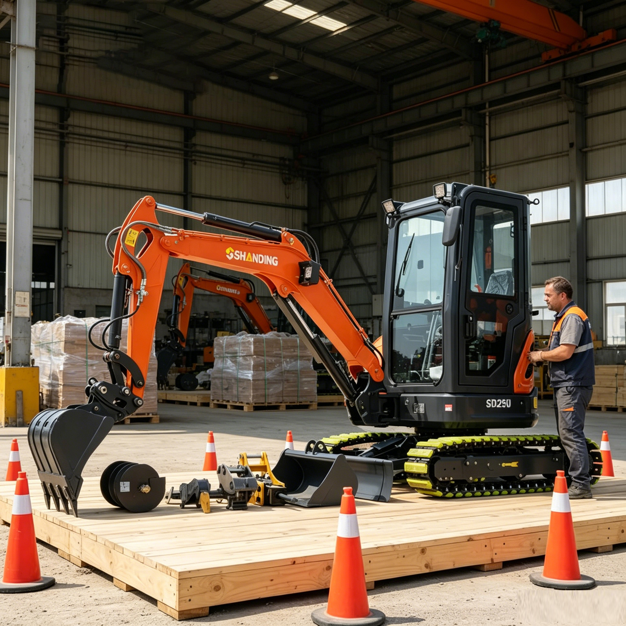 25U 2.5Ton Mini Crawler Excavator With Closed Cabin Small Digging Machinery For Garden Construction Project