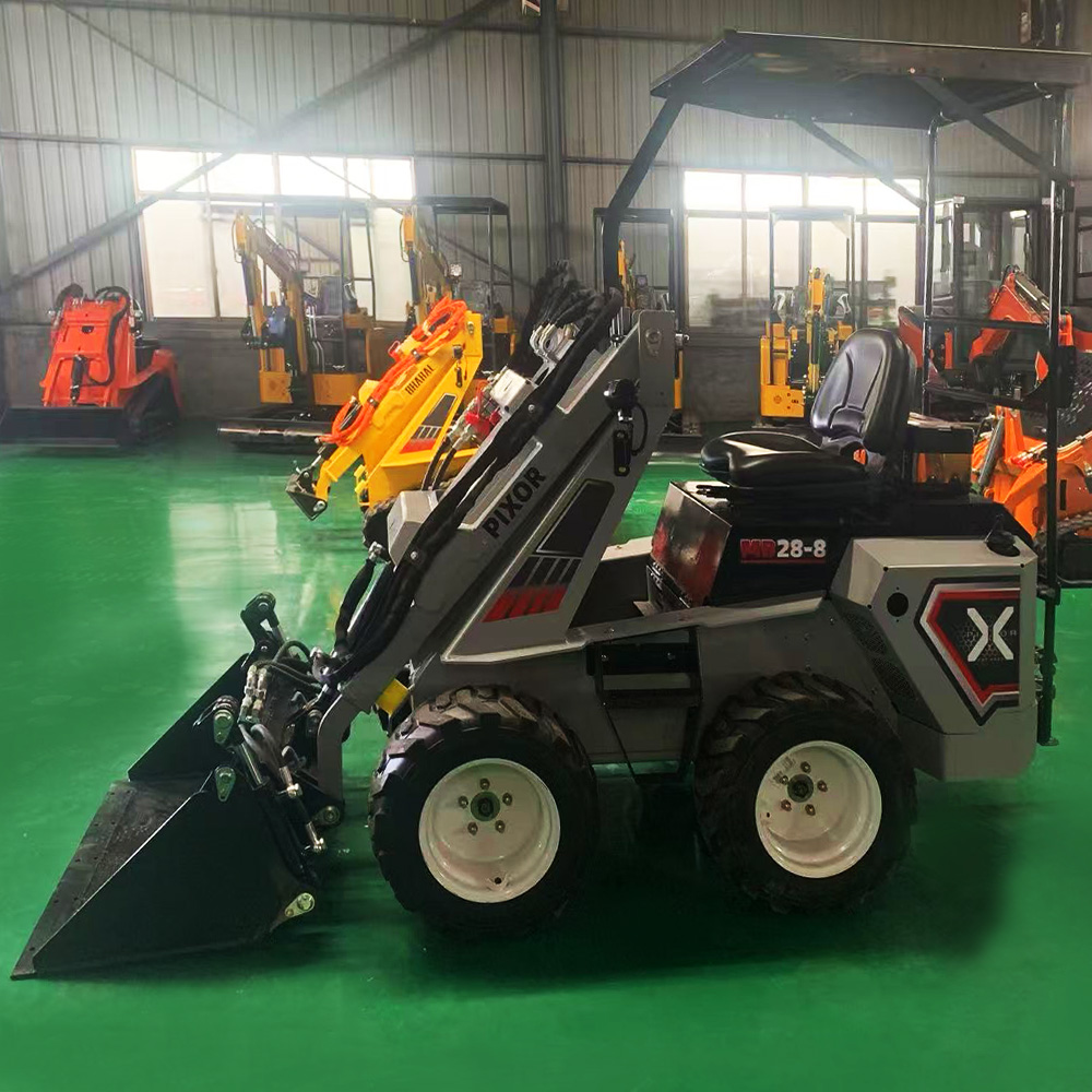 Small Site Use RW28‑8 Mini Skid Steer Loader 3‑pump Hydraulic System Quick Change Attachments For Indoor Alley Construction Project