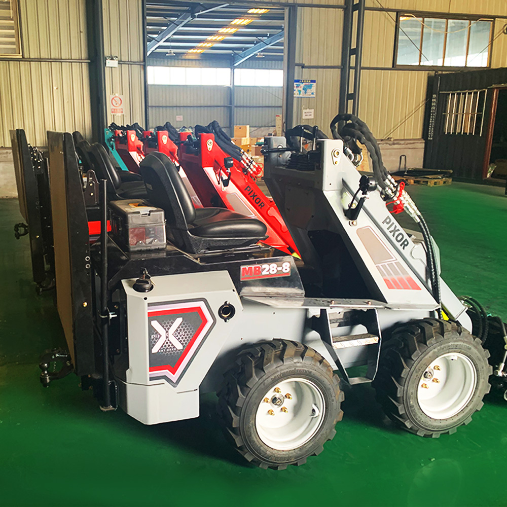 Small Site Use RW28‑8 Mini Skid Steer Loader 3‑pump Hydraulic System Quick Change Attachments For Indoor Alley Construction Project