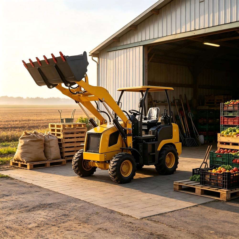 SHENTUI 4WD Mini Backhoe Loader: Compact Diesel Farm Excavator & Front End Loader for Agricultural Earthmoving & Ditching (1-Yr Warranty)
