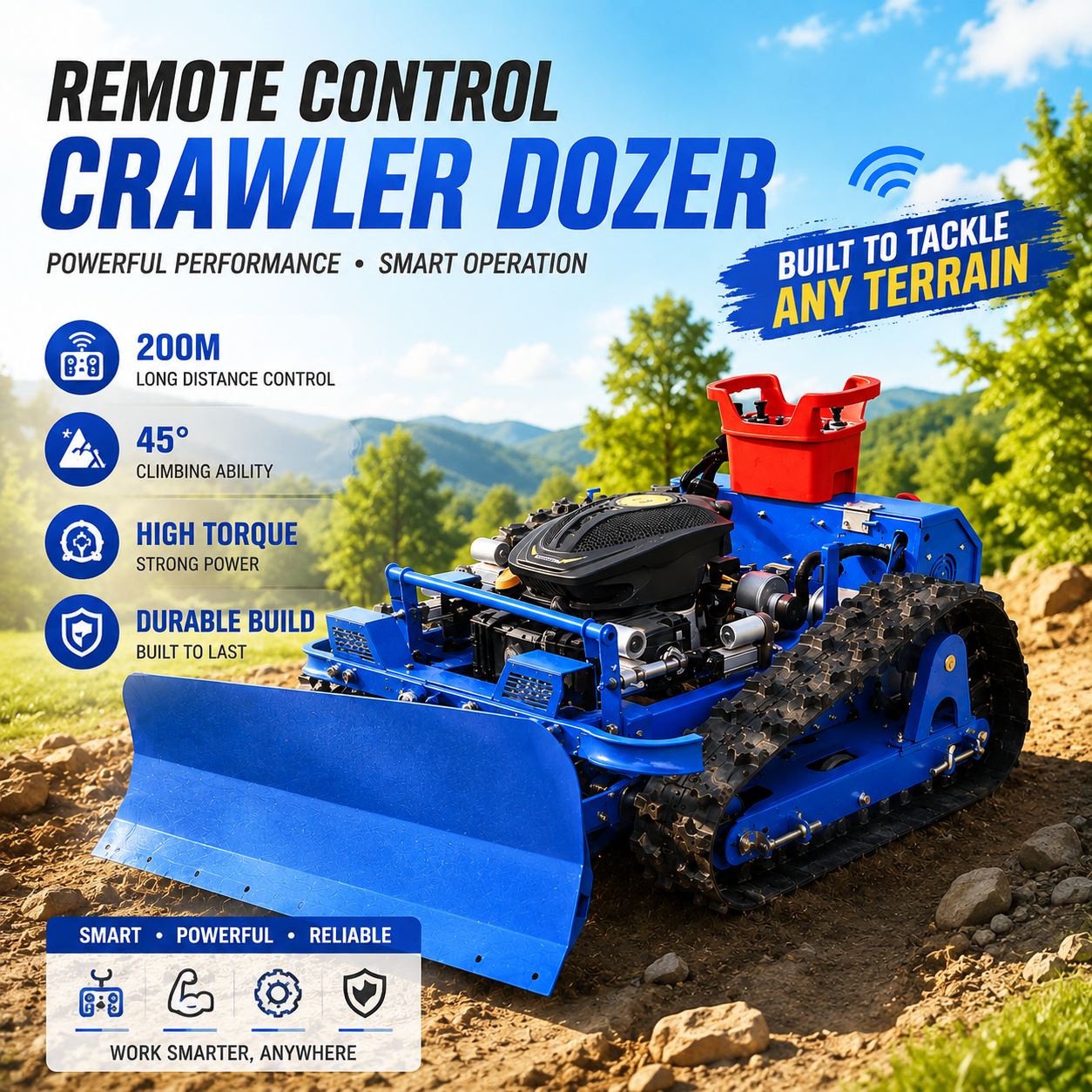 Factory Direct Crawler Robot Grass Cutter Remote Control Lawn Mower for Farm Garden Orchard Agricultural Use