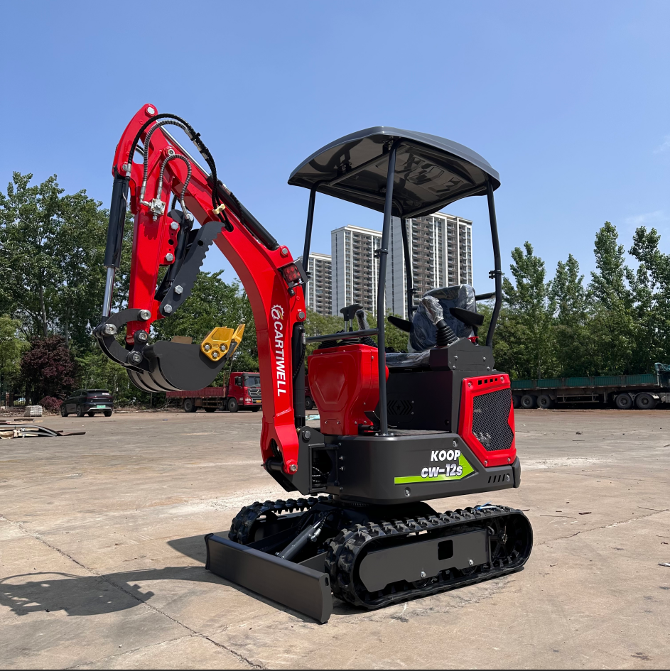 Compact Mini Crawler Excavator CE Euro 5 Zero Tail Swing Engine Factory Direct Free Shipping EU Small Landscaping 1 Year 1.2 Ton