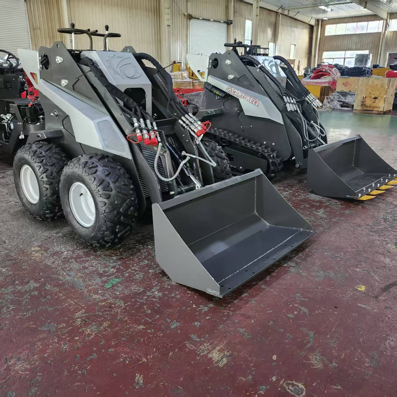 Hot Selling Cartiwell Mini Diesel Skid Steer Loader CE EPA Engine 1000KG Wheel Track Multifunctional Crawler