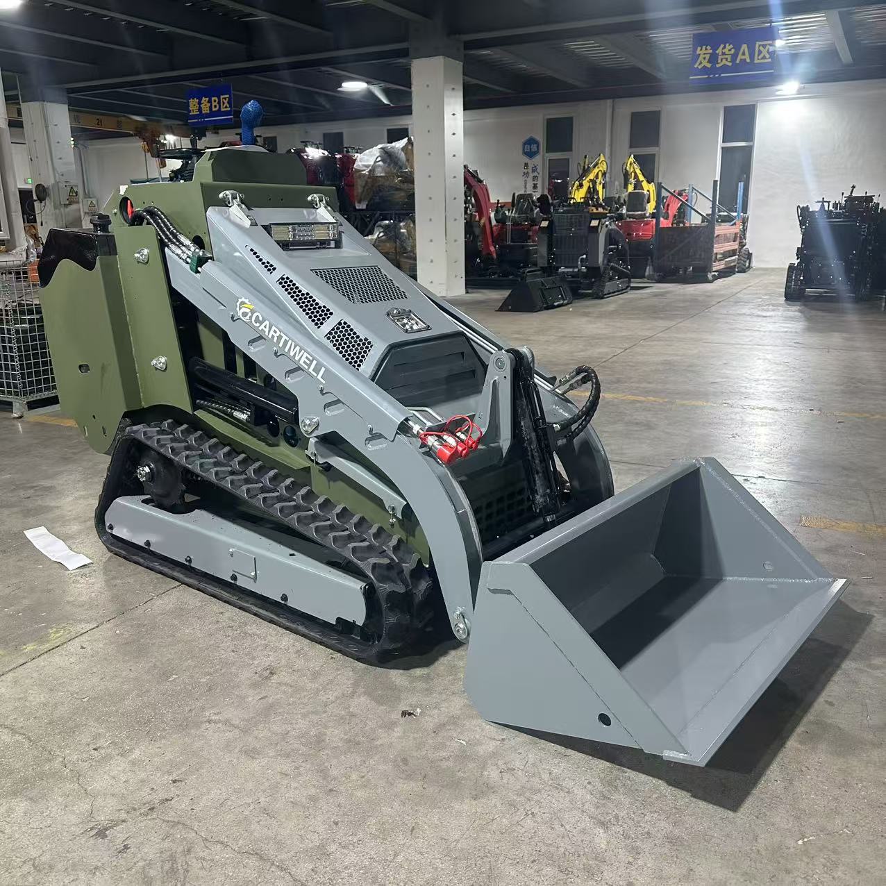 Envío gratis Minicargadora Cartiwell Máquina de movimiento de tierra Cargadoras compactas sobre orugas Pequeña cargadora compacta de orugas con accesorios